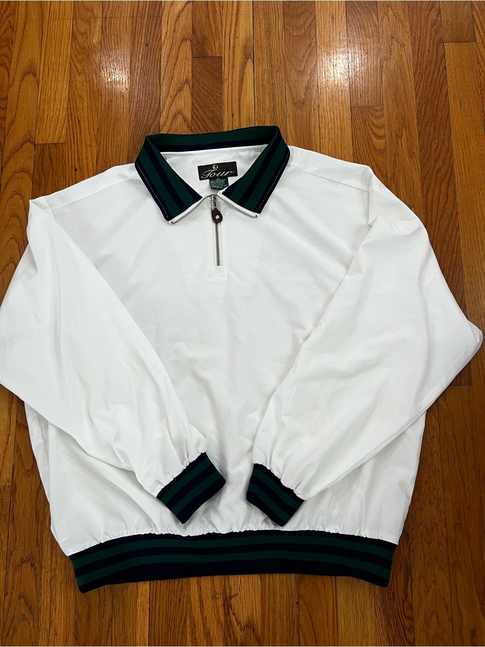 Vintage Duck Head Tour Golf White Quarter Zip Pullover Windshirt